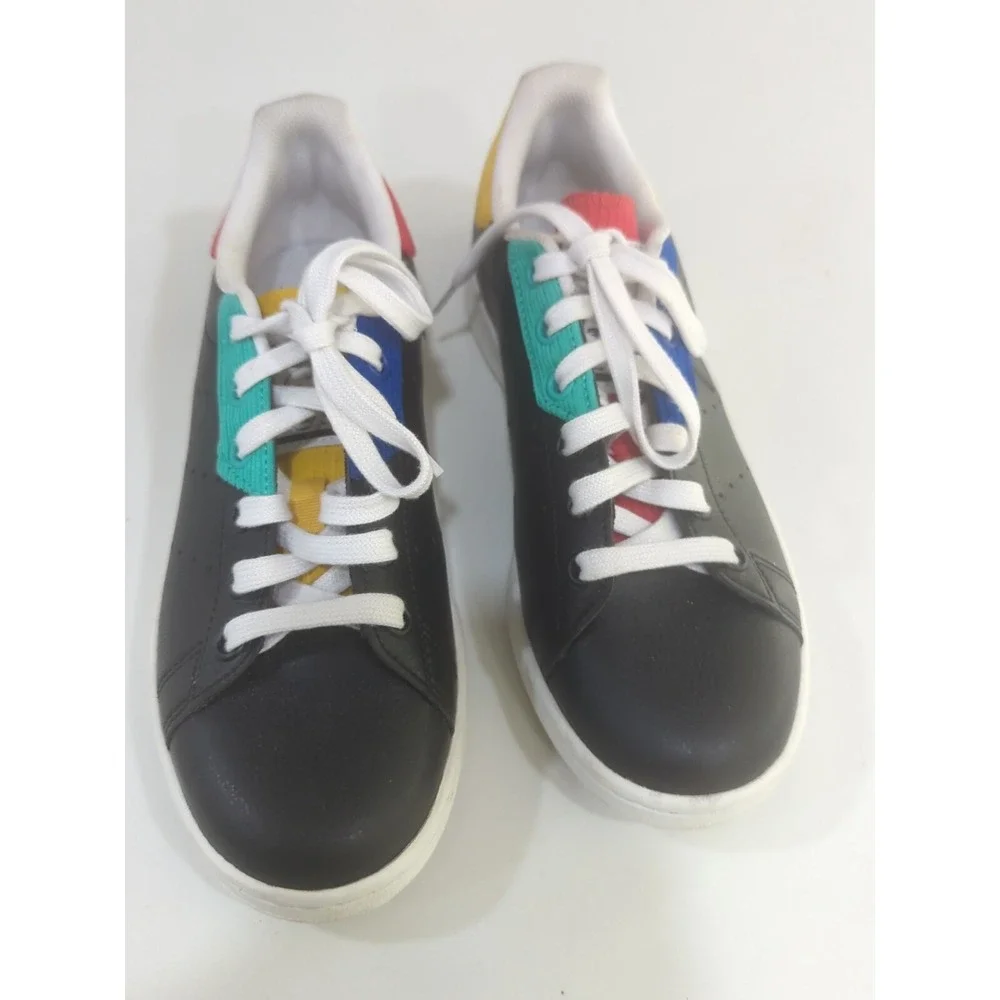 Adidas Stan Smith Black Multi Color Primegreen Sneakers Mens 5 H00328